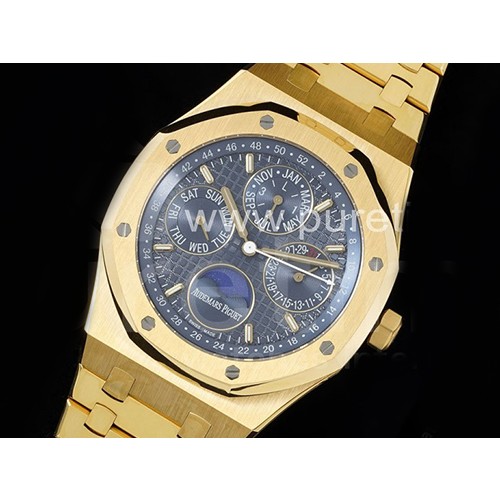 오데마피게 로얄오크 41mm 컴플리케이션 옐로우골드 크로노 블루 다이얼 | Royal Oak 41mm Complicated 26574 YG APSF1:1 Best Edition Blue Dial on YG Bracelet A5134