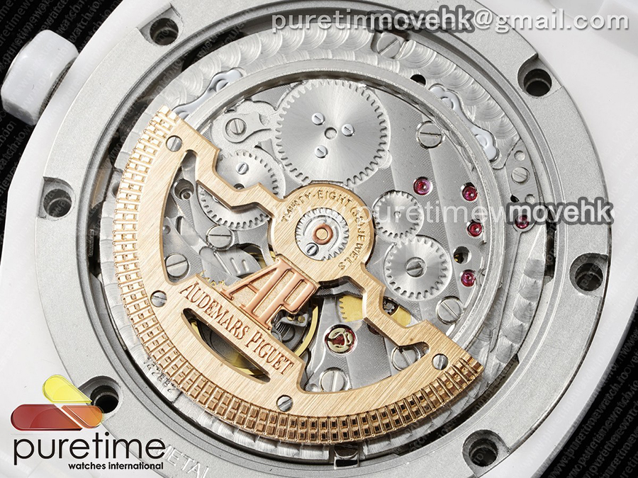 오데마피게 로얄오크 페페츄얼 칼렌더 화이트 세라믹 데이데이트 문페이즈 블루 다이얼 | Royal Oak Perpetual Calendar 26579cb White Ceramic APSF Best Edition on Ceramic Bracelet A5134 (CHS) 상세이미지 17