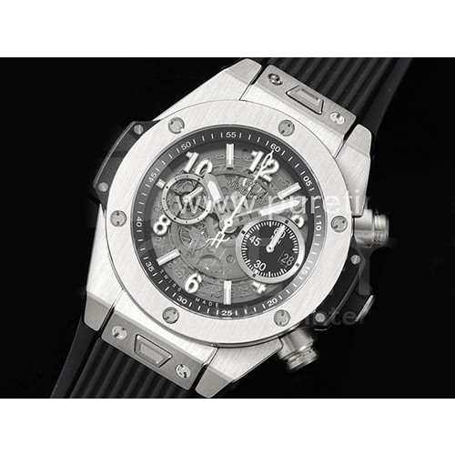 휴블럿 빅뱅 유니코 티타늄 스켈레톤 다이얼 | Hublot Big Bang Unico Titanium ZF 1:1 Best Edition Skeleton Dial on Black Rubber Strap A1280