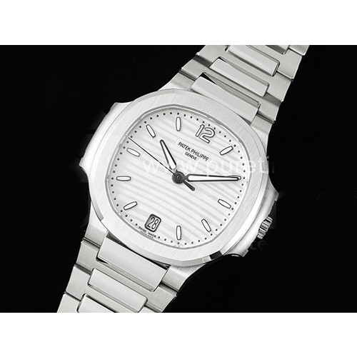 파텍필립 노틸러스 7118 여성용 화이트 다이얼 | Nautilus 7118 Ladies 3KF 1:1 Best Edition White Dial on SS Bracelet A324 Super Clone
