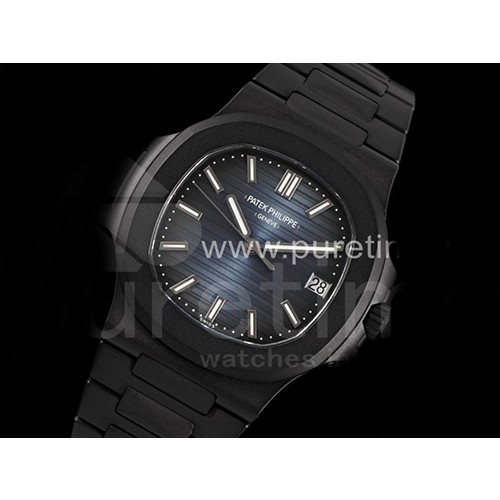 파텍필립 노틸러스 5711 PVD 올블랙 블루 다이얼 | Nautilus 5711 PVD All Black PPF 1:1 Best Edition Blue Textured Dial on PVD Bracelet 324CS V4