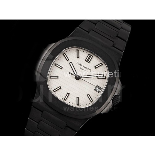 파텍필립 노틸러스 5711 PVD 올블랙 화이트 다이얼 | Nautilus 5711 PVD All Black PPF 1:1 Best Edition White Textured Dial on PVD Bracelet 324CS V4
