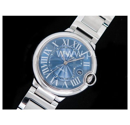 까르띠에 발롱블루 42mm 스테인레스 스틸 블루 다이얼, 홍콩명품남자시계, CARTIER