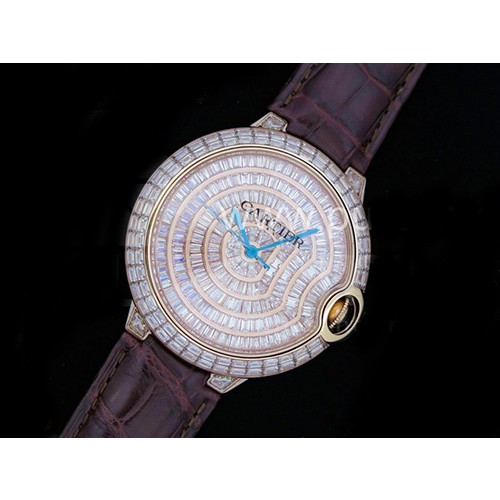 까르띠에 발롱블루 42mm 로즈골드 다이아몬드 다이얼, 홍콩명품남자시계, CARTIER