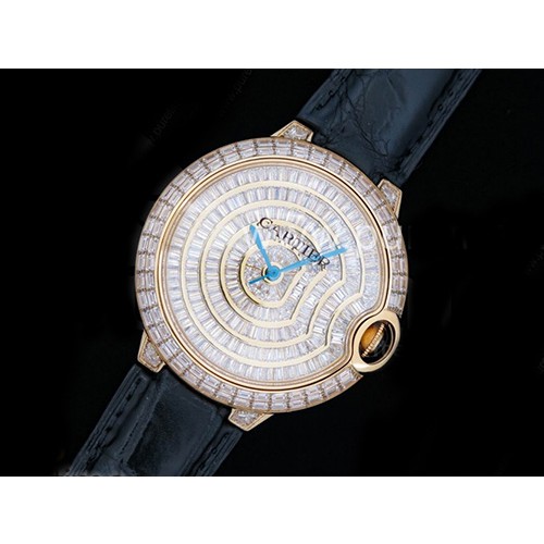까르띠에 발롱블루 42mm 옐로우골드 다이아몬드 다이얼, 홍콩명품남자시계, CARTIER
