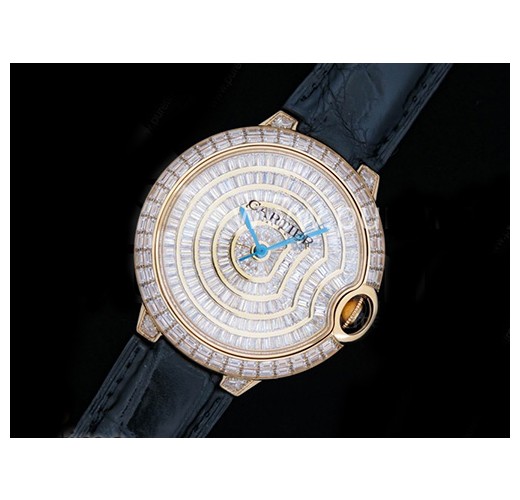 까르띠에 발롱블루 42mm 옐로우골드 다이아몬드 다이얼, 홍콩명품남자시계, CARTIER