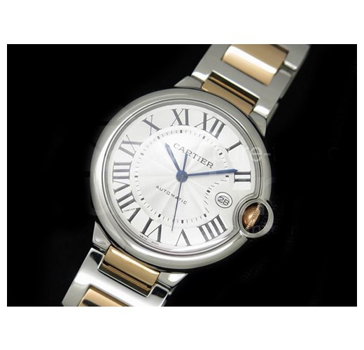 까르띠에 발롱블루 42mm 로즈골드/스틸 화이트 다이얼, 홍콩명품시계, CARTIER