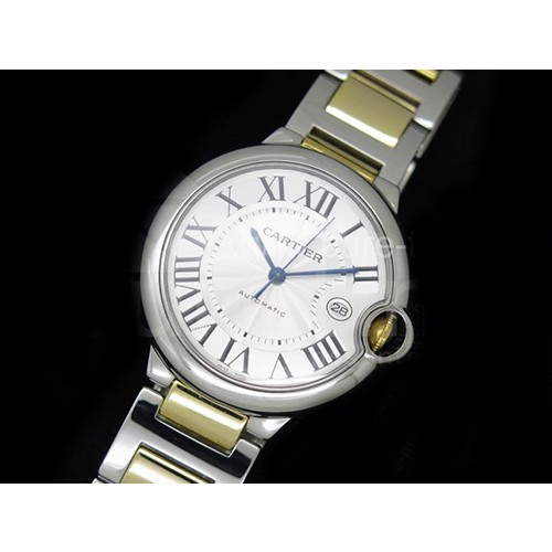 까르띠에 발롱블루 42mm 옐로우골드/스틸 화이트 다이얼, 홍콩명품시계, CARTIER
