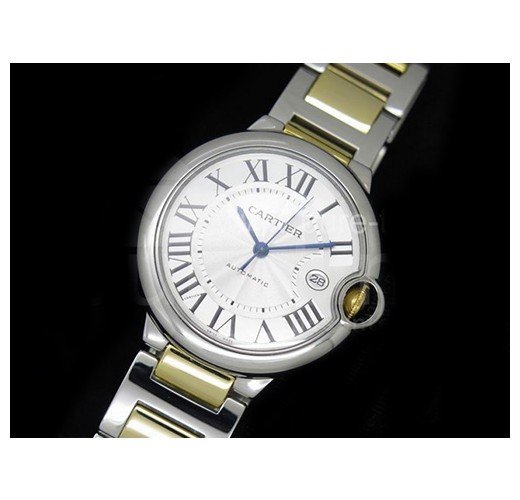 까르띠에 발롱블루 42mm 옐로우골드/스틸 화이트 다이얼, 홍콩명품시계, CARTIER