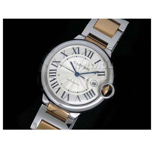 [최고급버전]까르띠에 발롱블루 42mm 로즈골드/스틸 화이트 다이얼, 홍콩명품시계, CARTIER