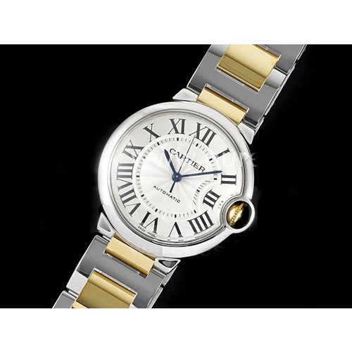 까르띠에 발롱블루 36mm 스틸/옐로우골드 화이트 다이얼, 홍콩명품시계, CARTER