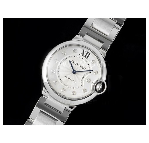 까르띠에 발롱블루 36mm 스테인레스 스틸 다이아 마크 화이트 다이얼, 홍콩명품시계, CARTER