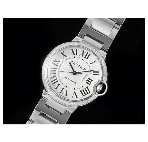 까르띠에 발롱블루 36mm 다이아몬드 베젤 화이트 다이얼, 홍콩명품시계, CARTER