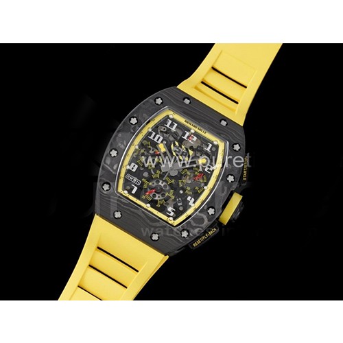 [RICHARD MILLE] 리차드밀레 RM011 카본 크로노 크리스탈 옐로우 스켈레톤 다이얼, 홍콩명품시계 무브타임, 남자명품시계,워치,손목시계