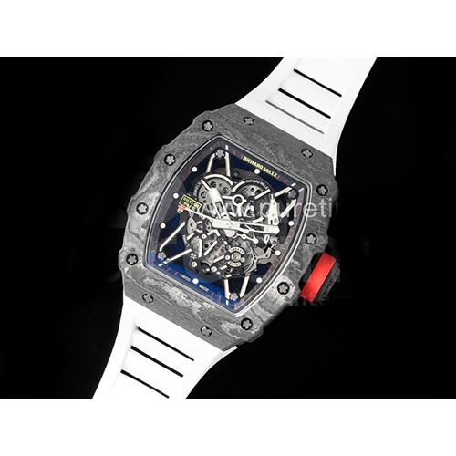 [RICHARD MILLE] 리차드밀레 RM035-2 포지 카본 베젤 스켈레톤 다이얼 화이트 라버 스트랩, 홍콩명품시계 무브타임, 남자명품시계,워치,손목시계