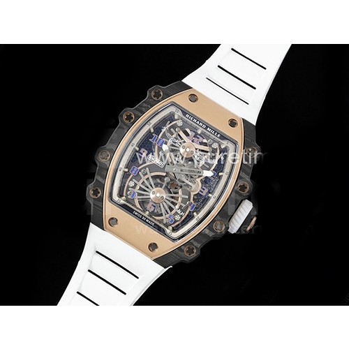 [RICHARD MILLE] 리차드밀레 RM21-01 로즈골드 투어빌론 스켈레톤 다이얼, 화이트 스트랩, 홍콩명품시계 무브타임, 남자명품시계,워치,손목시계