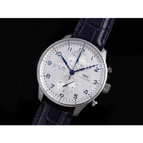 [IWC] 아이더블유씨 포르투기스 크로노그래프 IW371605 화이트 다이얼, 홍콩명품시계,남자시계,가죽스트랩,홍콩명품