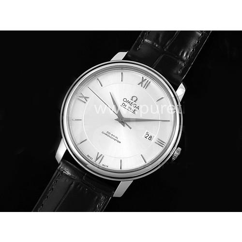 [OMEGA] 오메가 드빌 스테인레스 스틸 실버 다이얼, 홍콩명품시계,남자시계,워치,손목시계.가죽밴드,무브타임