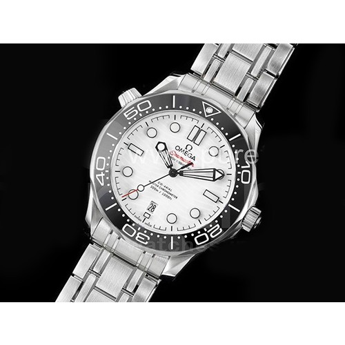 [OMEGA] 오메가 시마스터 다이버 300M 블랙 세라믹 베젤 화이트 다이얼, 홍콩명품시계,남자시계,워치,손목시계.메탈시계,무브타임