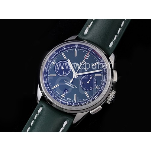 홍콩명품시계 [BREITLING] 브라이틀링 프리미어 42mm 크로노그래프 그린 다이얼,남자워치,손목시계,가죽스트랩