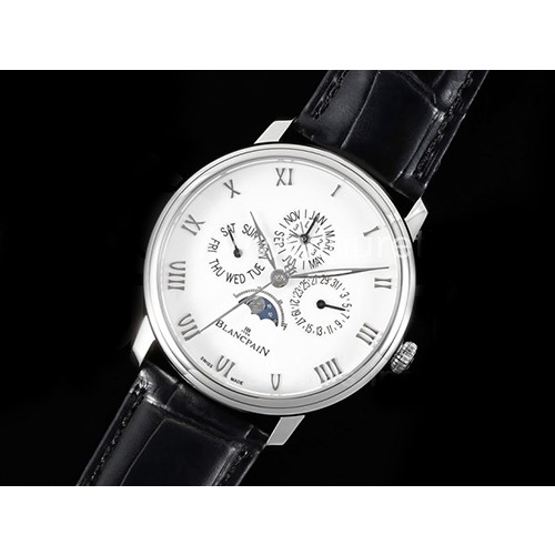 [BLANCPAIN] 블랑팡 빌레레 데이데이트 문페이즈 화이트 다이얼, 홍콩명품시계,워치,남자명품시계,가죽스트랩