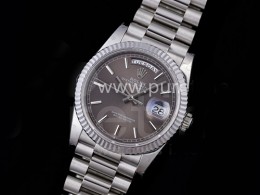 [홍콩명품시계.ROLEX] 로렉스 데이데이트 36mm 128239 904L 스틸 스틱 마크 그레이 다이얼, 롤렉스,남자명품시계,메탈시계,무브타임쇼핑몰