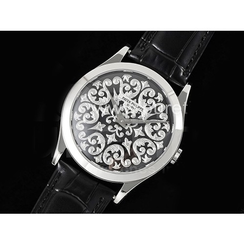 [홍콩명품시계,PATEK PHILIPPE] 파텍필립 칼라트라바 마이크로 로터 블랙/실버 다이얼, 명품레플리카,남자명품시계,워치,중년남자,SA,명품시계,가죽밴드스트랩