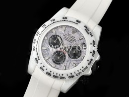 [홍콩명품시계.ROLEX] 로렉스 데이토나 화이트 세라믹 크로노그래프 Meteorite 다이얼, 명품레플리카,남자명품시계,워치,중년남자,SA,명품시계,고무밴드스트랩