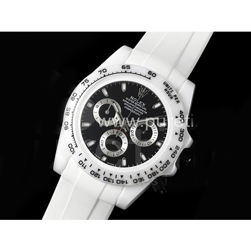 [홍콩명품시계.ROLEX] 로렉스 데이토나 화이트 세라믹 크로노그래프 블랙 다이얼, 롤렉스,명품레플리카,남자명품시계,워치,중년남자,SA,명품시계,고무밴드스트랩