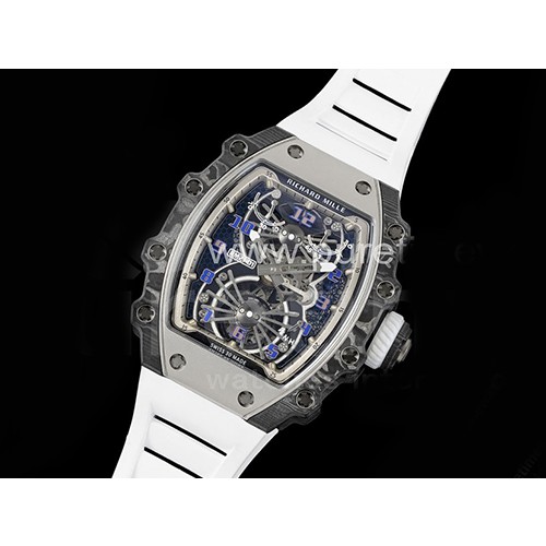 [홍콩명품시계.RICHARD MILLE] 리차드밀레 RM21-01 투어빌론 스켈레톤 다이얼, 화이트라버 스트랩,명품레플리카,무브타임, 남자명품시계,워치,손목시계