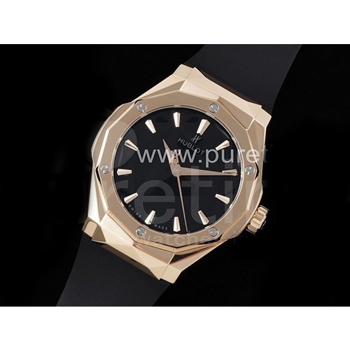 [홍콩명품시계,HUBLOT] 휴블럿 위블로 클래식 퓨션 Orlinski 로즈골드 블랙 다이얼, 명품레플리카,무브타임,남자명품시계,워치,중년남자,SA,명품시계,고무밴드스트랩