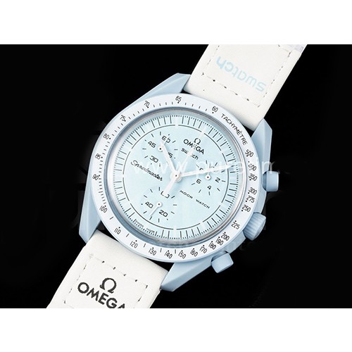 [쿼츠시계.OMEGA] 오메가 스와치 스피드마스터 크로노 아이스블루 다이얼, 명품레플리카,남자명품시계,워치,중년남자,SA,명품시계,나일론밴드