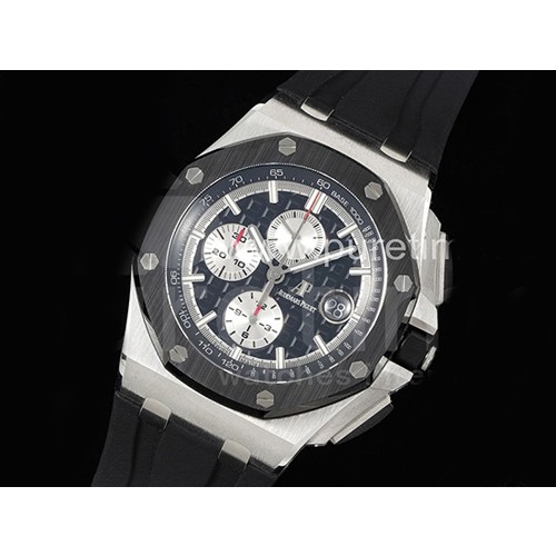 [홍콩명품시계.AUDEMARS PIGUET] 오데마피게 로얄오크 오프쇼어 44mm 블랙 세라믹 베젤 블랙/실버 다이얼, 명품레플리카,남자명품시계,워치,중년남자,SA,명품시계,고무밴드