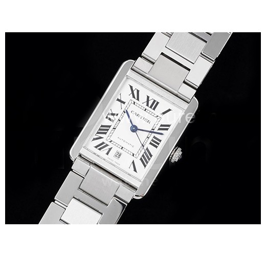 [홍콩명품시계.CARTIER] 까르띠에 탱크 41 스테인레스 스틸 화이트 다이얼, 무브타임,남자명품시계,워치,중년남자,SA,명품시계