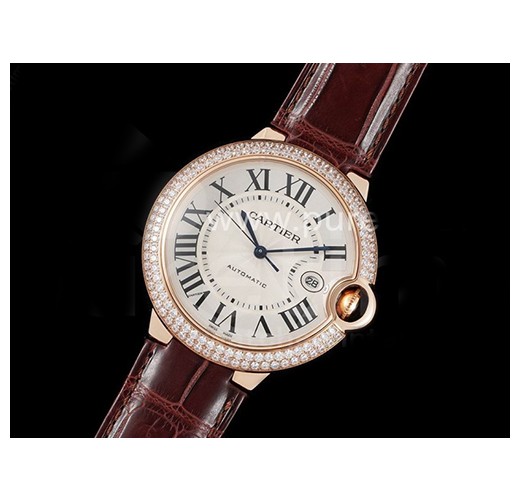 [홍콩명품시계.CARTIER] 까르띠에 발롱블루 42mm 로즈골드 다이아몬드 베젤 화이트 다이얼, 무브타임,남자명품시계,워치,중년남자,SA,명품시계