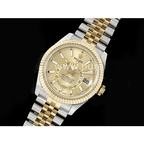 [홍콩명품시계.ROLEX] 로렉스 롤렉스 스카이드웰러 42mm 옐로콤비 옐로우골드 다이얼, 무브타임,남자명품시계,워치,중년남자,SA,명품시계