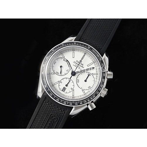 [홍콩명품시계.OMEGA] 오메가 스피드마스터 레이싱 마스터 크로노 화이트 다이얼, 남자명품시계,워치,중년남자,SA,명품시계,고무밴드