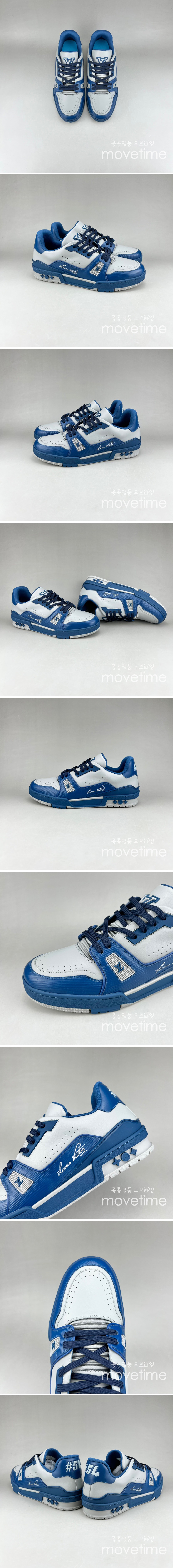 [홍콩명품.LOUIS VUITTON] 루이비통 23SS 트레이너 스니커즈 (그레이-블루), SE1018, S3, 무브타임사이트,인터넷명품쇼핑몰,남자명품,슈즈,신발