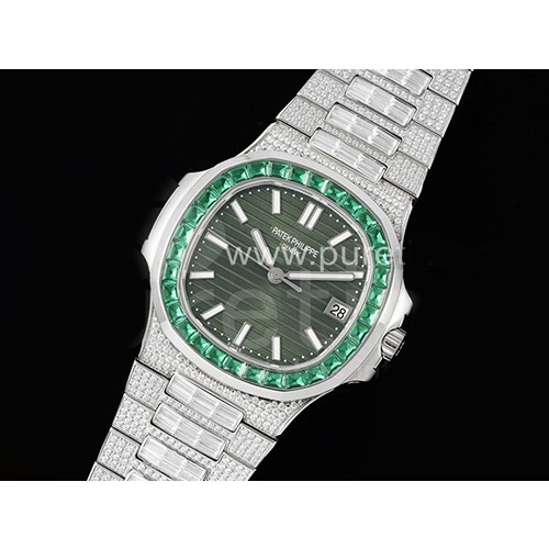 [홍콩명품시계.PATEK PHILIPPE] 파텍필립 노틸러스 5711 풀 그린 다이아몬드 베젤 그린 다이얼, 무브타임,명품직구,고급럭셔리,남자명품시계,워치,중년남자