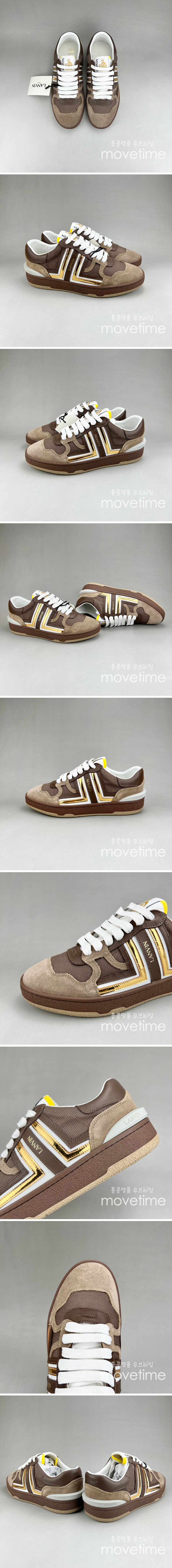 [홍콩명품.LANVIN] 랑방 23SS 클레이 JL 로고 스니커즈 (브라운), SE1219, S3, 무브타임사이트,인터넷명품쇼핑몰,남자명품,슈즈,신발
