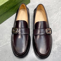 [홍콩명품레플리카.Gucci] 구찌 23SS G로고 가죽 로퍼 구두 (브라운), SE1445, S2, 무브타임사이트,인터넷명품쇼핑몰,남자명품,슈즈,신발