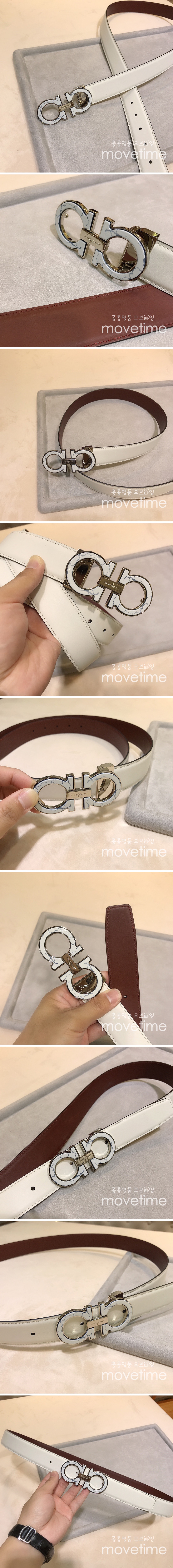 [홍콩명품.FERRAGAMO] 페레가모 23SS 간치니 리버서블 가죽 벨트 34MM (화이트), BT717, 3.4cm, BRB, 명품레플리카,명품쇼핑몰,의류,무브타임사이트,인터넷쇼핑몰,남자명품,해외직구