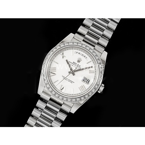 [홍콩명품시계.ROLEX] 롤렉스 데이데이트 40mm 다이아몬드 베젤 화이트 다이얼, 명품직구,구매대행,럭셔리,남자명품시계,워치,중년남자