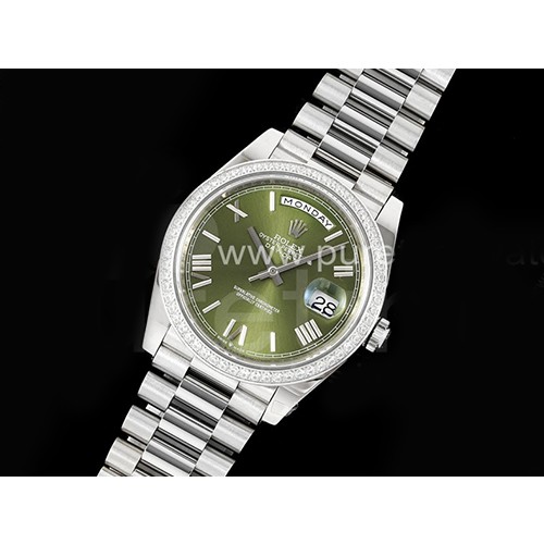 [홍콩명품시계.ROLEX] 롤렉스 데이데이트 40mm 다이아몬드 베젤 그린 다이얼, 명품직구,구매대행,럭셔리,남자명품시계,워치,중년남자