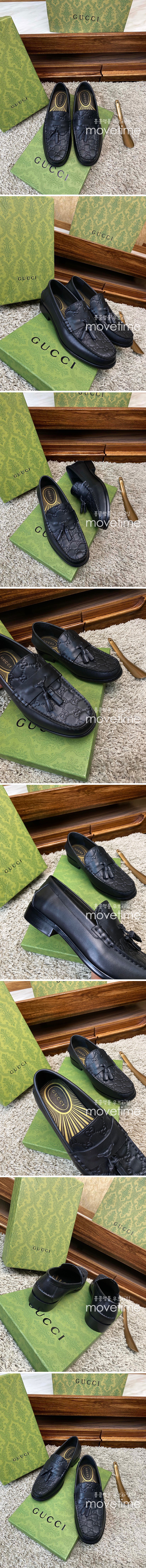 [홍콩명품.Gucci] 구찌 23SS GG수프림 레더 로퍼 구두 (블랙), SE1762, S1, 무브타임사이트,인터넷명품쇼핑몰,남자명품,슈즈,신발