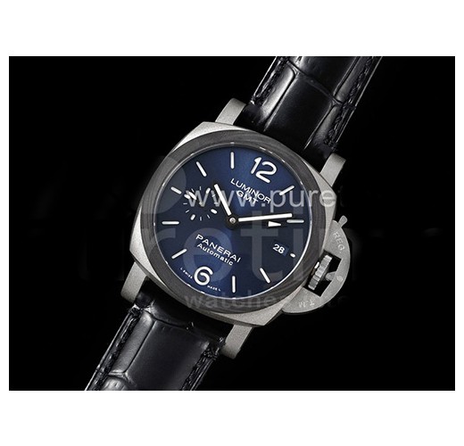 [홍콩명품시계.PANERAI] 파네라이 팸1279 루미너 GMT 블랙카본베젤 블루 다이얼, 무브타임,남자명품시계,워치,남자,SA,가죽밴드