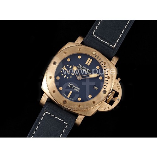 [홍콩명품시계.PANERAI] 파네라이 팸1074 브론조 케이스 블루 다이얼, 무브타임,남자명품시계,워치,남자,SA,가죽밴드