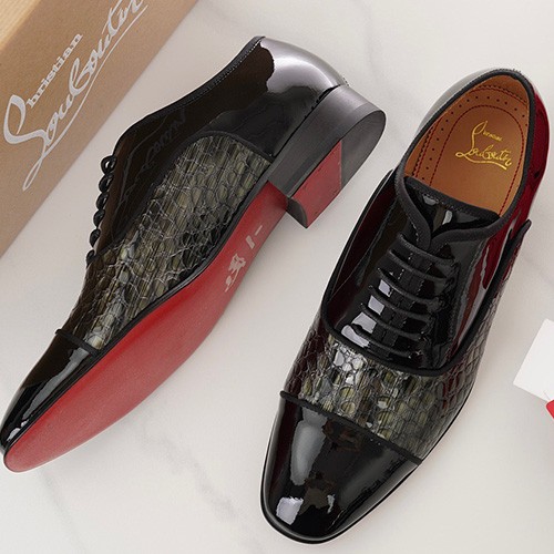 [홍콩명품.Christian Louboutin] 크리스챤루부탱 23SS 로고 악어가죽 레어어드 정장 구두, SE2148, S2, 무브타임사이트,인터넷명품쇼핑몰,남자명품,슈즈,신발