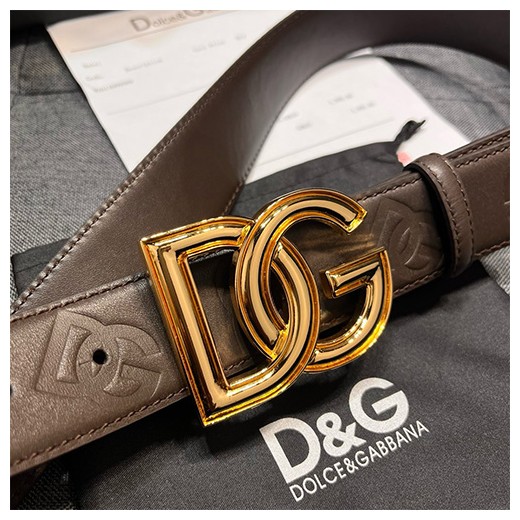 [홍콩명품.D&G] 돌체앤가바나 23SS 로고 레더 가죽 벨트 (금장-브라운), BT1001, 4.0cm, X1, 명품레플리카,명품쇼핑몰,의류,무브타임사이트,인터넷쇼핑몰,남자명품,해외직구
