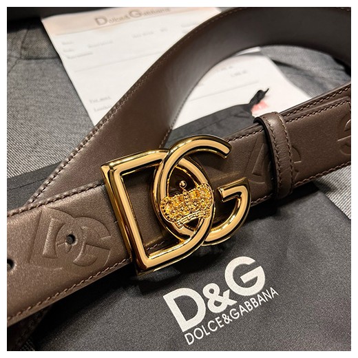[홍콩명품.D&G] 돌체앤가바나 23SS 로고 레더 가죽 벨트 (금장-브라운), BT1002, 4.0cm, X1, 명품레플리카,명품쇼핑몰,의류,무브타임사이트,인터넷쇼핑몰,남자명품,해외직구